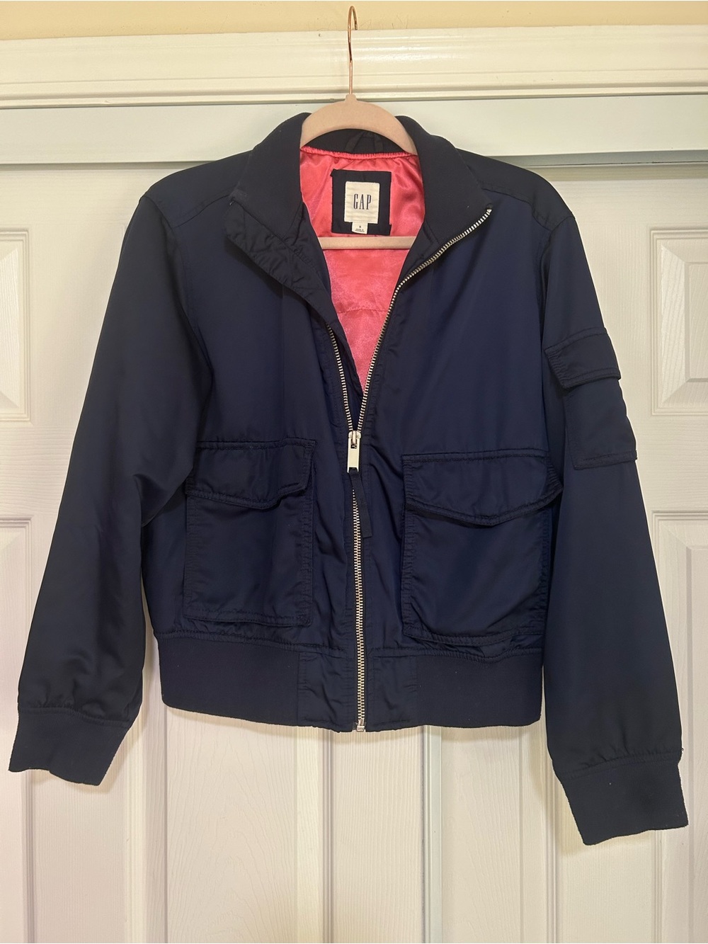 GAP Navy Jacket with Coral Pink Lining